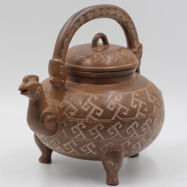 1960s Large Archaic Yixing-Style Teapot with a Phoenix Spout, 20th Century For Sale - Image 5 of 12