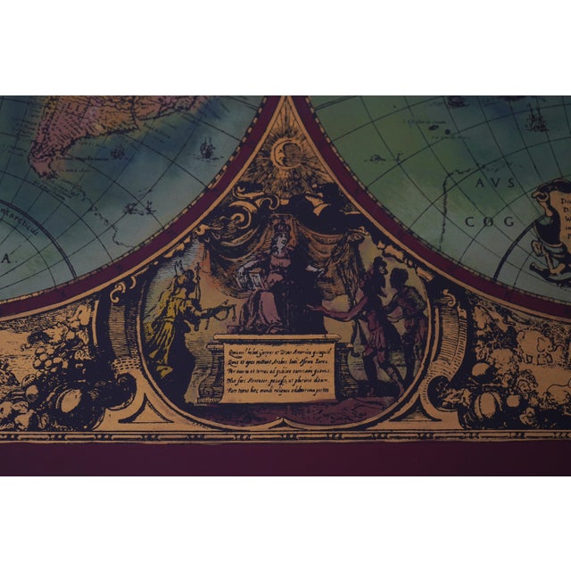 Vintage World Nautical Map Campaign Mahogany Eglomise Coffee Table For Sale - Image 13 of 15