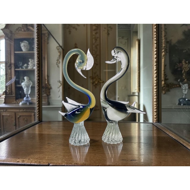 Venetian Murano Glass Swans, 1970s, Set of 2 For Sale - Image 13 of 17