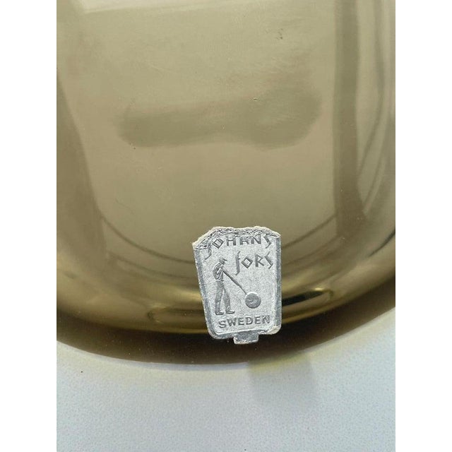 Gold Smoky Glass Vase by Bengt Orup for Johansfors, Sweden, 1960s For Sale - Image 8 of 10