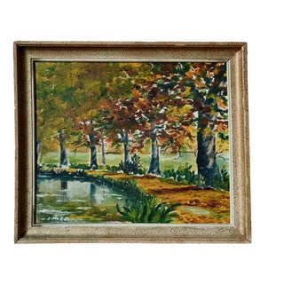 By the Water, 1950s, Oil Painting For Sale
