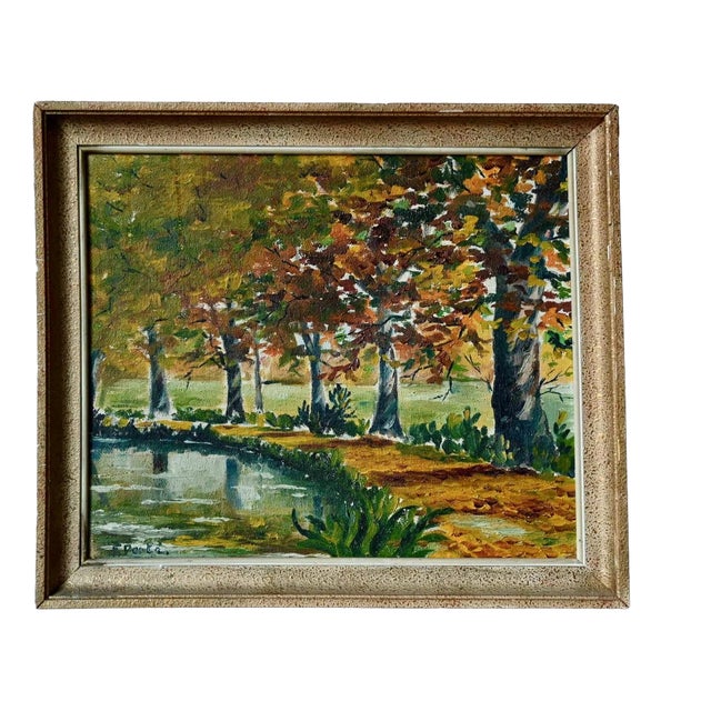By the Water, 1950s, Oil Painting For Sale