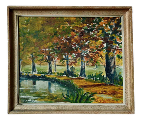 By the Water, 1950s, Oil Painting