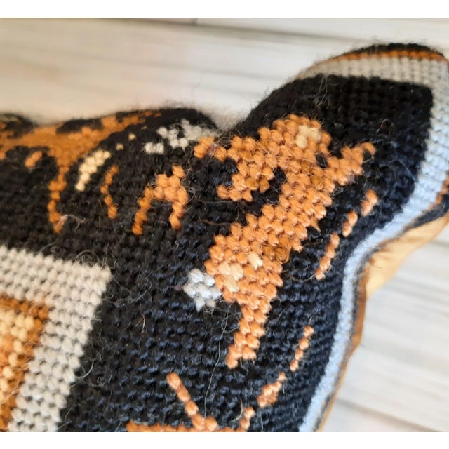 Chinoiserie Gold Bird Needlepoint Silk Pillow Woodlands English For Sale In Fayetteville, AR - Image 6 of 10