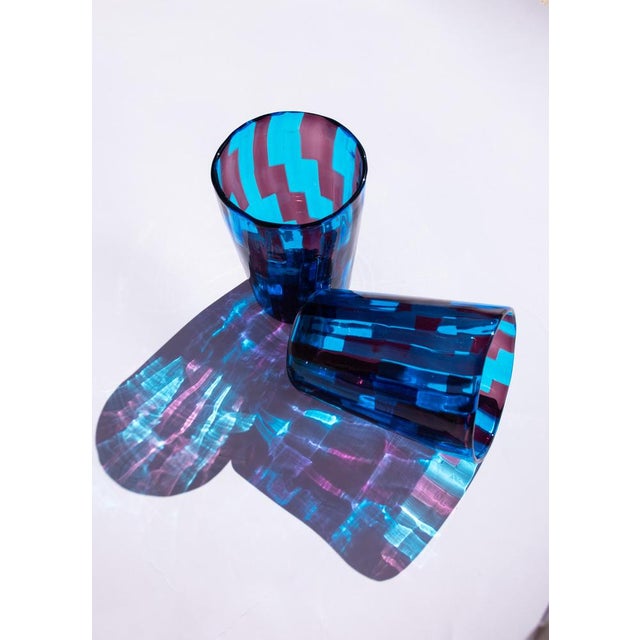 Blue Drinking Glasses in Murano Glass by Maryana Iskra for Ribes the Art of Glass, 2004, Set of 6 For Sale - Image 8 of 18