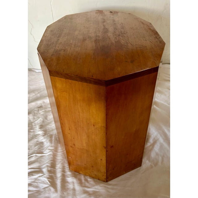 Wood Mid Twentieth Century Brutalist Wood Side Table Styled After Ed Wormley for Dunbar For Sale - Image 7 of 9