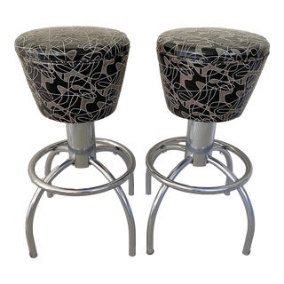 1940s Space Age Design Swivel Bar Stools - a Pair For Sale