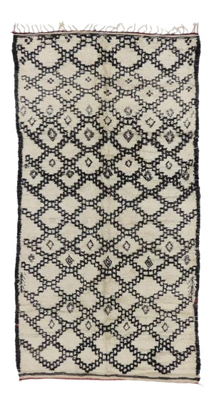 Vintage Berber Beni Ourain Moroccan Rug - 06'02 X 11'05