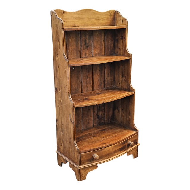 American Primitive Waterfall Rustic Pine Bookcase For Sale