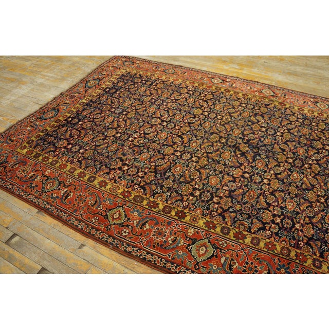 Excellent Navy Blue and Red Color With Florid Design Antique N W Persian Rug For Sale - Image 4 of 12