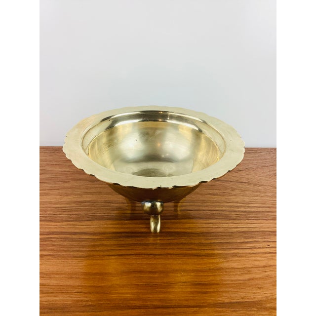 1970s Vintage 1970s Brass Footed Bowl For Sale - Image 5 of 6