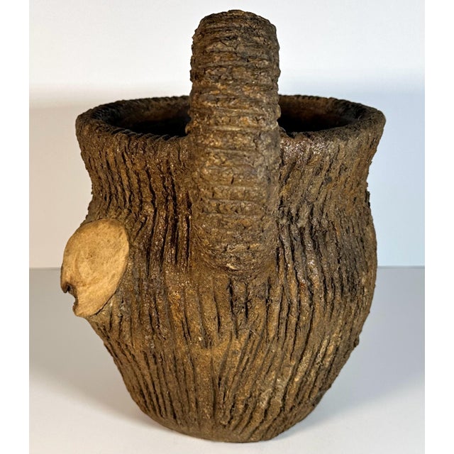 Early 20th Century Folk Art Sewer Tile Tree Stump Jug: Handcrafted 20th Century Pottery For Sale - Image 5 of 10