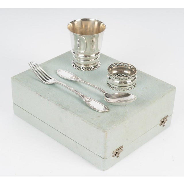 Baptism Set with Cup, Fork, Spoon, and Napkin Ring For Sale - Image 4 of 7