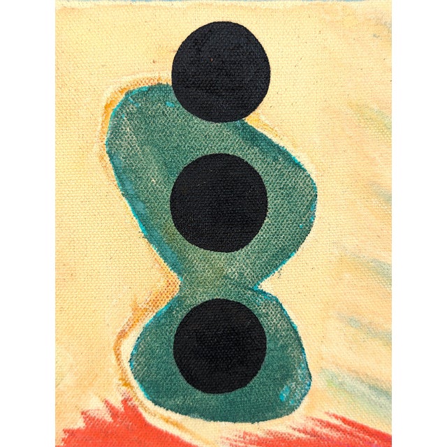 Textile Jessica Simorte "Dot Dot" Contemporary Colorful Abstract Mixed Media Interior Space Painting, 2022 For Sale - Image 7 of 8