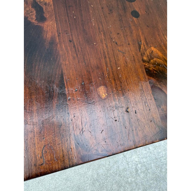 Vintage Ethan Allen Old Tavern Pine Square Pedestal End Table For Sale - Image 10 of 11