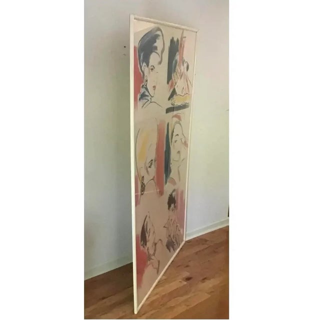 Mid-Century Modern Mid-Century Modern Large Scale Vintage Art Fashion Design Collage Wall Decor, Framed 73.5" X 49.5" For Sale - Image 3 of 11