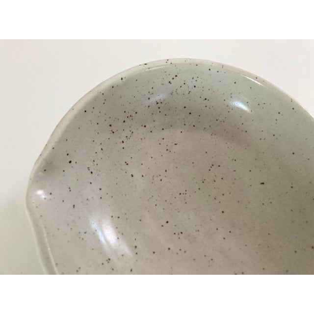 Contemporary Vintage Hand Crafted Spouted Glazed Ceramic Bowl For Sale - Image 3 of 8