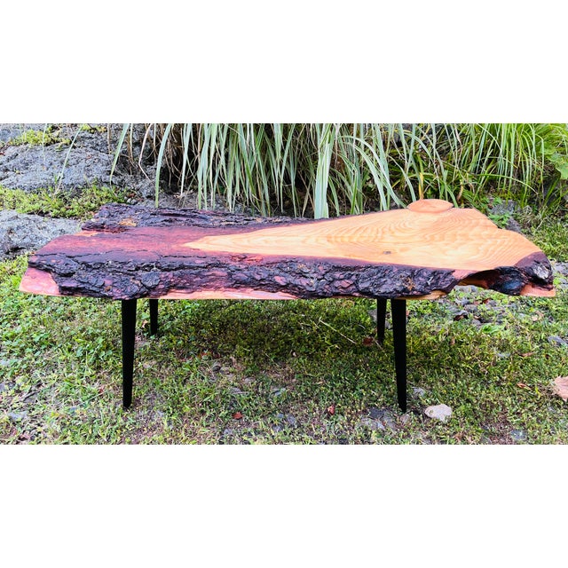 Mid-Century Modern Mid Century Style Live Edge Coffee Table For Sale - Image 3 of 10