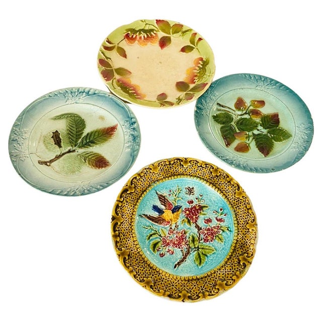 Majolica Plates, France, 1880s, Set of 4 For Sale - Image 16 of 16
