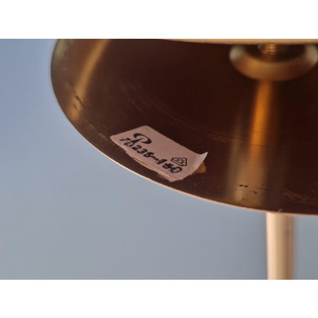 Large Brass Pendant Light with Smoked and Frosted Glass Globe from Peill & Putzler, 1970 For Sale - Image 11 of 14