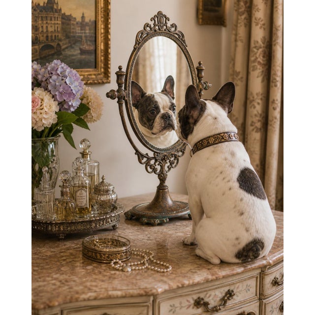 Mid 20th Century Midcentury Italian Tilting Vanity Mirror For Sale - Image 5 of 5