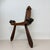 Spanish Brutalist Hand Carved Oak Tripod Chair, 1970s For Sale - Image 6 of 18