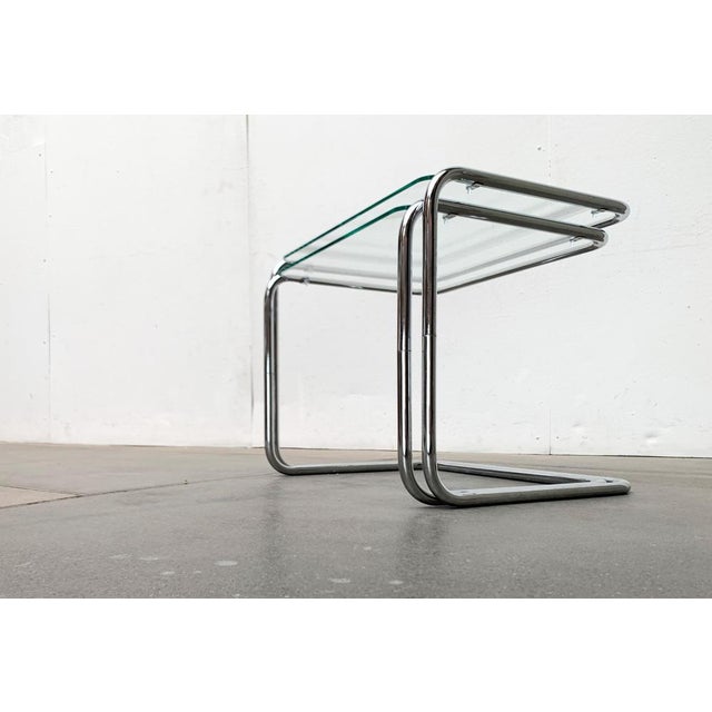 Mid-Century Space Age Glass Nesting Tables, 1960s, Set of 2 For Sale - Image 15 of 18