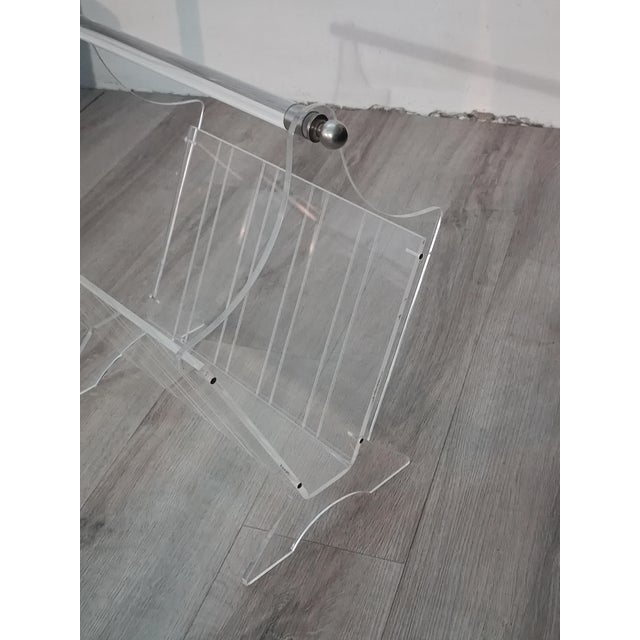 Vintage French Acrylic Glass Magazine Rack, 1980s For Sale - Image 4 of 11