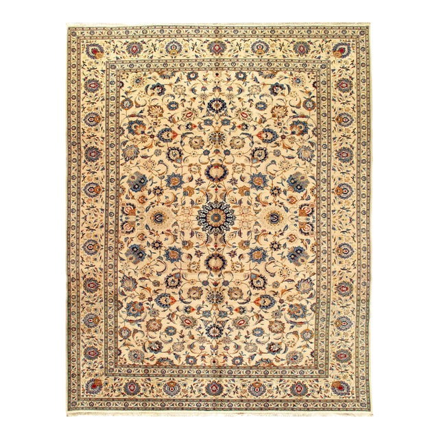 1990s Original Kashan Hand-Knotted Rug For Sale