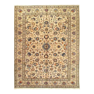 1990s Original Kashan Hand-Knotted Rug