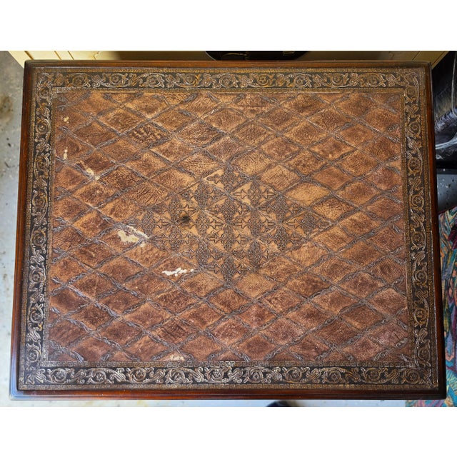 Theodore Alexander Leather Wrapped Side Accent Table For Sale - Image 16 of 16
