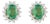 Certified Emerald and Diamond Halo Contemporary Earrings Studs- a Pair For Sale