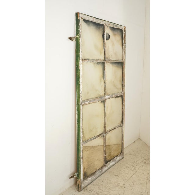 Olde Good Things special handcrafted mirror made of a reclaimed double casement window frame with eight lights, fitted...