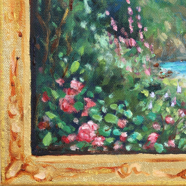 A Land From Long Ago - Colorful Landscape Still Life Oil Painting on Canvas Original Artwork by Michaela Jean For Sale - Image 4 of 9