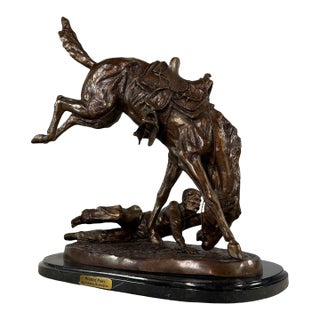 "Wicked Pony" Signed Bronze Sculpture After Frederic Remington - 19" H For Sale