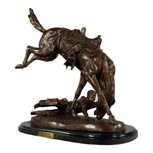 "Wicked Pony" Signed Bronze Sculpture After Frederic Remington - 19" H