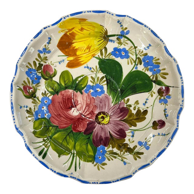 Vintage Italian.Hand Painted Plate For Sale