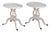 Federal Style White Painted Harp Side Tables, Pair For Sale