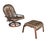 This exceptional vintage Scandinavian lounge chair and ottoman set by Rykken & Co., Norway beautifully showcases the...