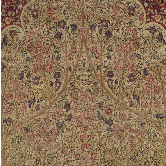 Antique Lavar Kerman Carpet, Fine Persian Oriental Rug Jewel Blue, Gold and Navy For Sale - Image 14 of 18