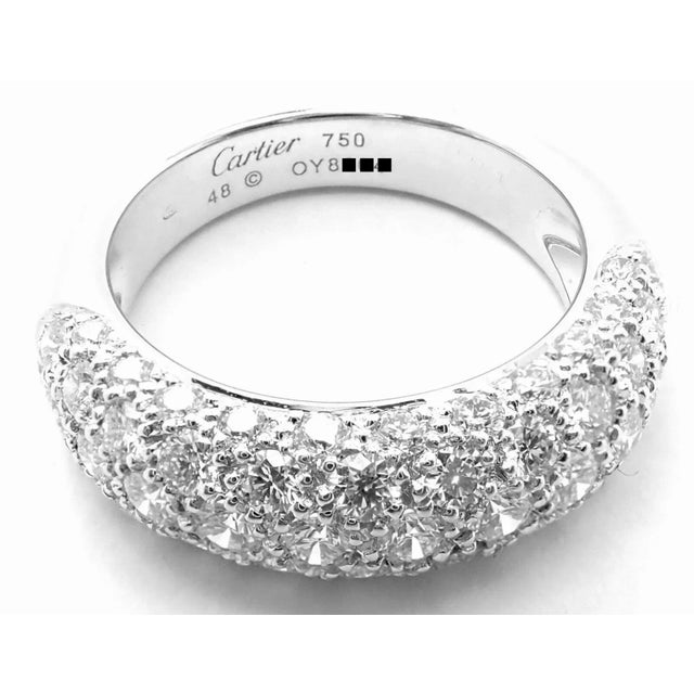 Cartier Etincelle De Cartier 18k White Gold Diamond Band Ring, size 4.5 For Sale - Image 9 of 10