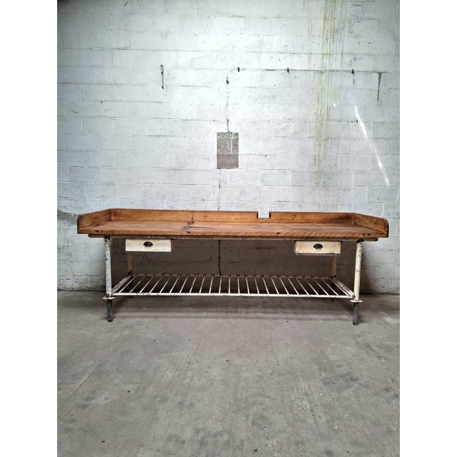 Industrial Baker's Worktable in Beech For Sale - Image 11 of 11