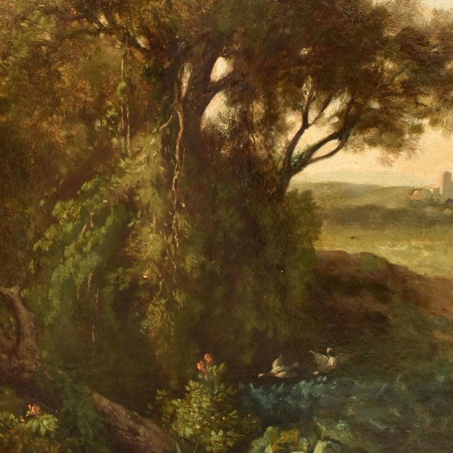 French Artist, Landscape Paintings, 1800s, Oil on Canvas For Sale - Image 8 of 11