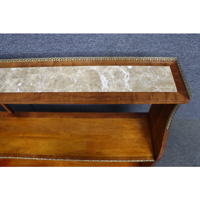 Late 20th Century Marble-Top Neoclassical Etagère / Console Table For Sale - Image 5 of 13
