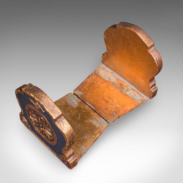 Gold Pair of Small Vintage Baroque Revival Bookends, Italian, Giltwood, Book Rest For Sale - Image 8 of 9