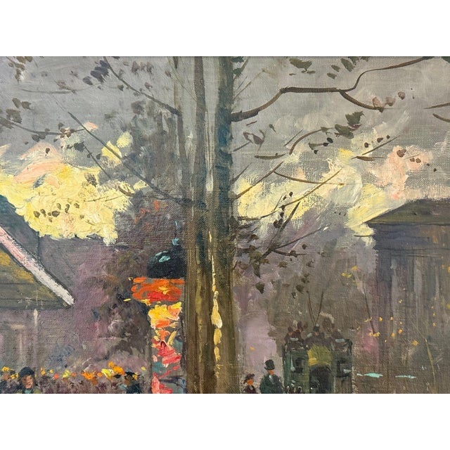 Paint Edouard-Léon Cortès, Oil on Canvas, French Painting, Paris Street Scene, 20th C. For Sale - Image 7 of 10