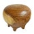 Vintage solid heavy acacia wood two tone round bulb design stool / side table with six legs. Each unique in natural wood...