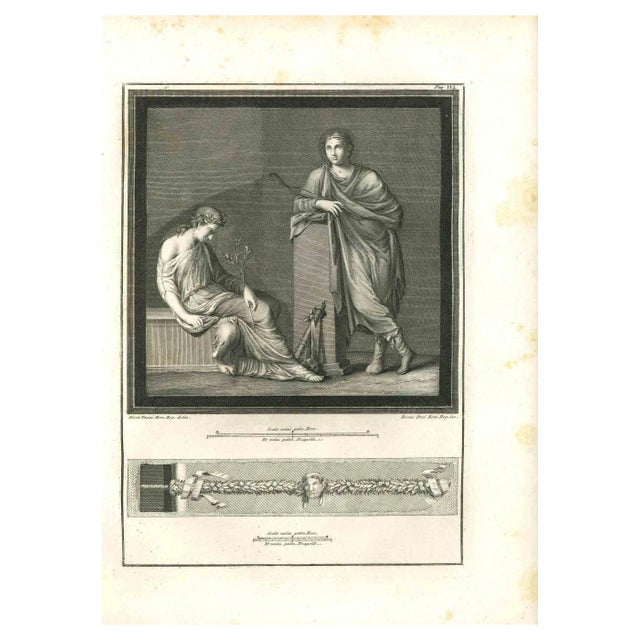 Roccus Pozzi & Nicola Vanni, Ancient Roman Painting, Original Etching, 18th Century For Sale