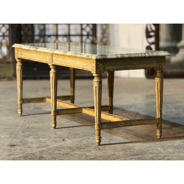 French Coffee Table with Marble Top, 1920s For Sale - Image 11 of 18