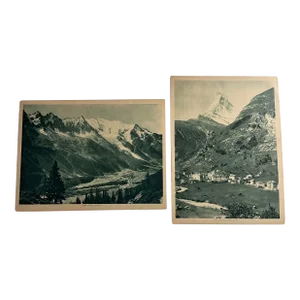 1913 Antique Images Mont Blanc and Matterhorn Mountains Set/2